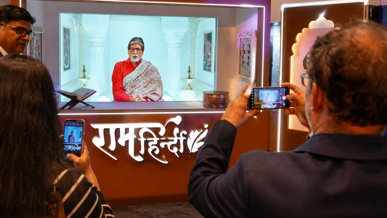 Holographic cultural display with interactive visitor engagement